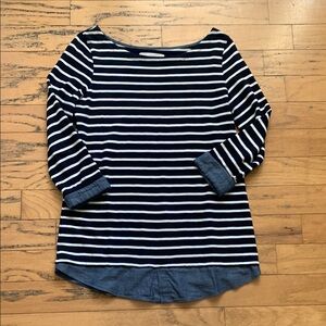 EUC LOFT Blue and White Tunic with Relaxed Style